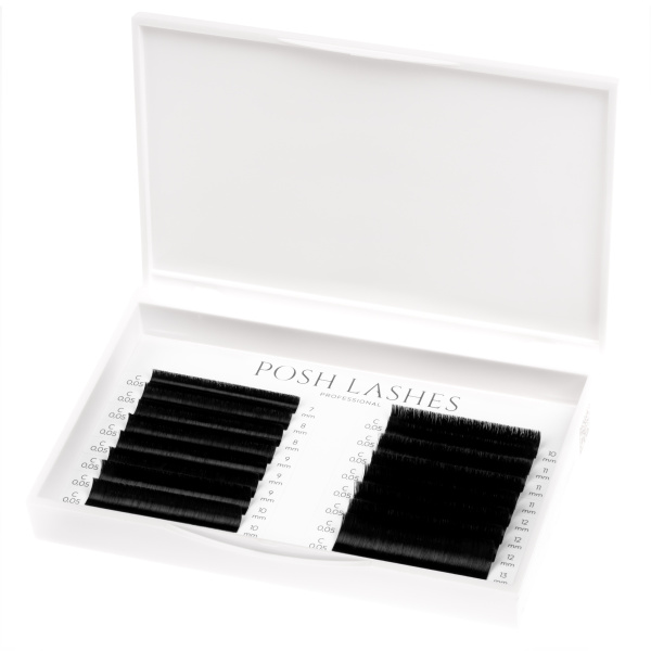 60 Minute Lashes, Black, C, 0.05, 7-13 mm